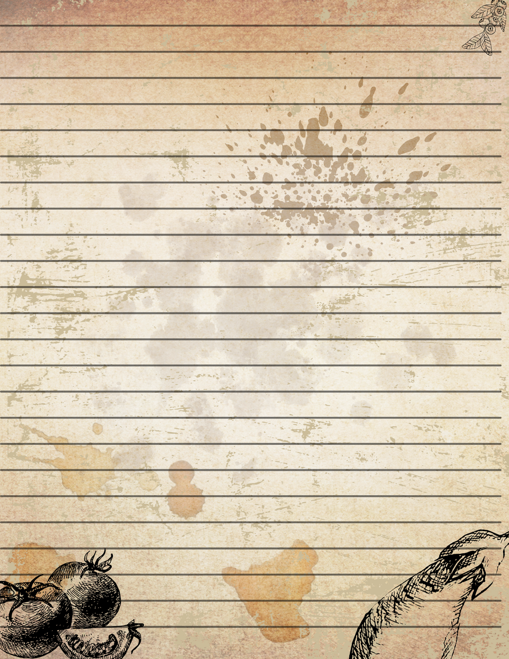 Blank Recipe & Cookbook Pages