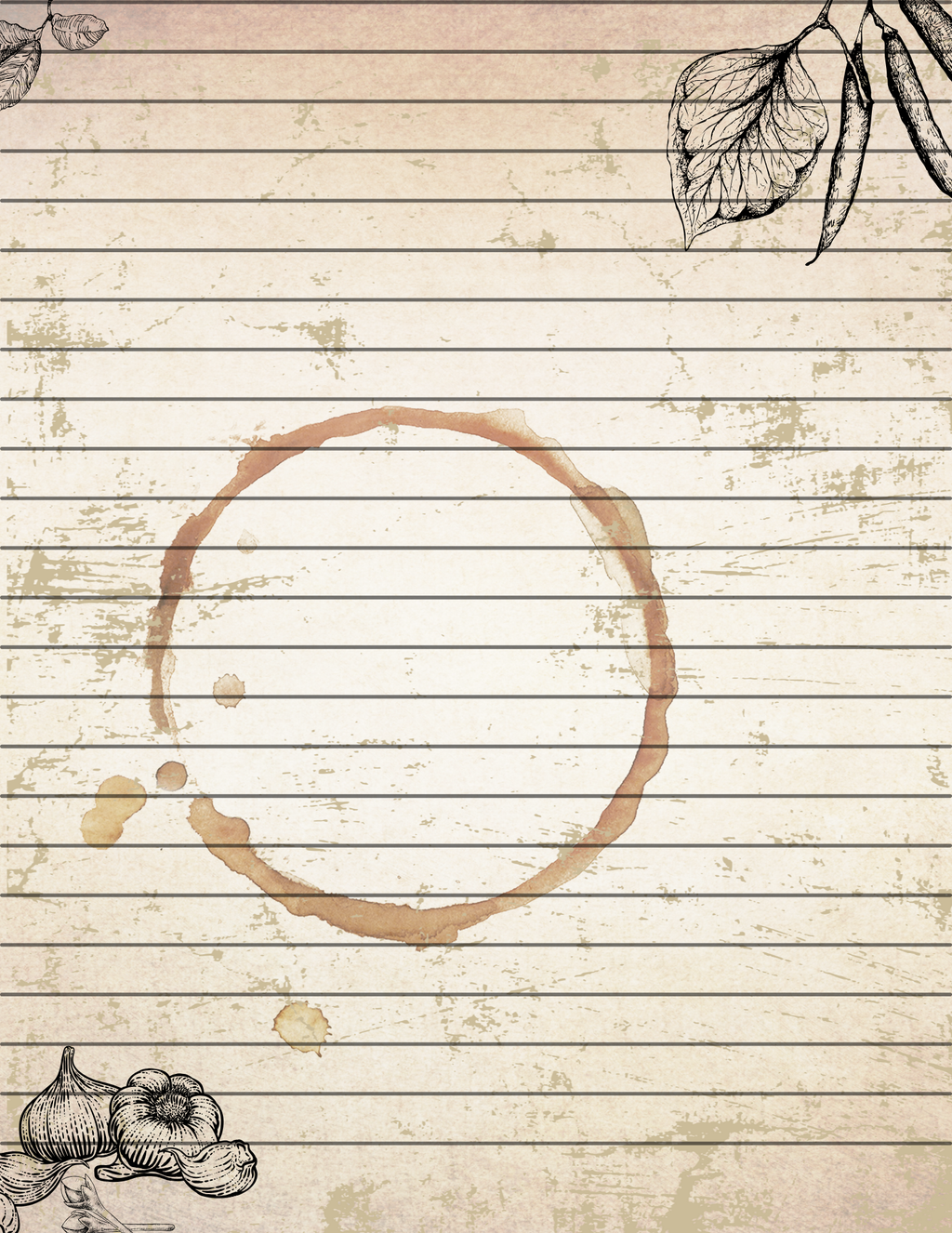 Blank Recipe & Cookbook Pages