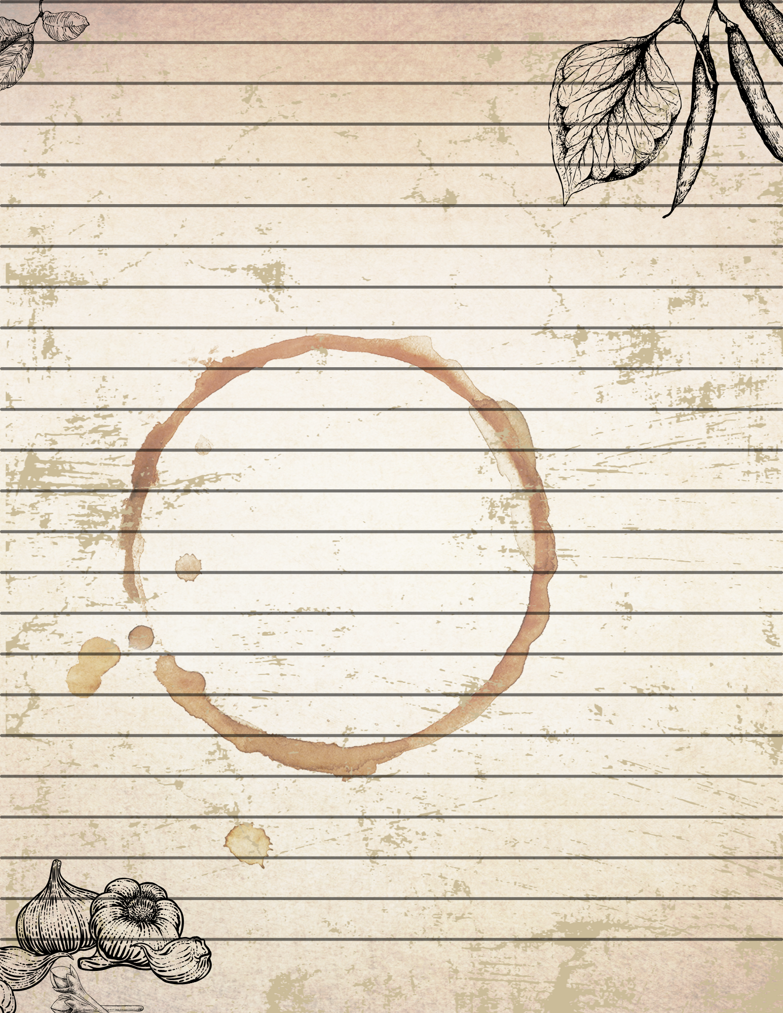 Blank Recipe & Cookbook Pages