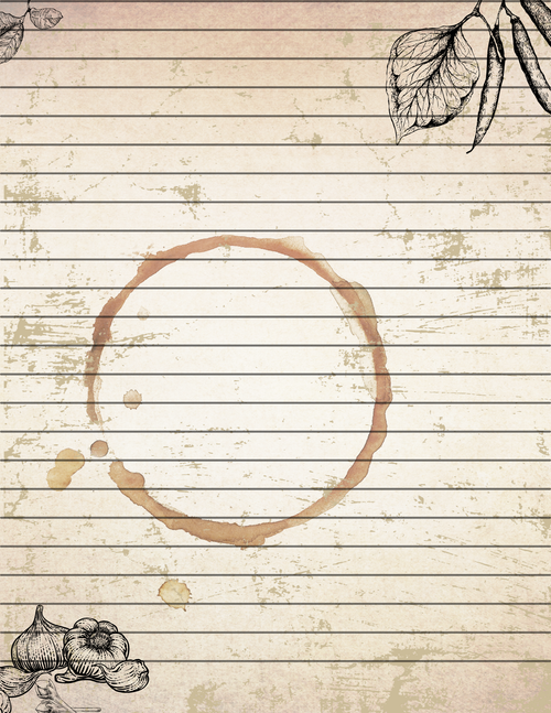 Blank Recipe & Cookbook Pages