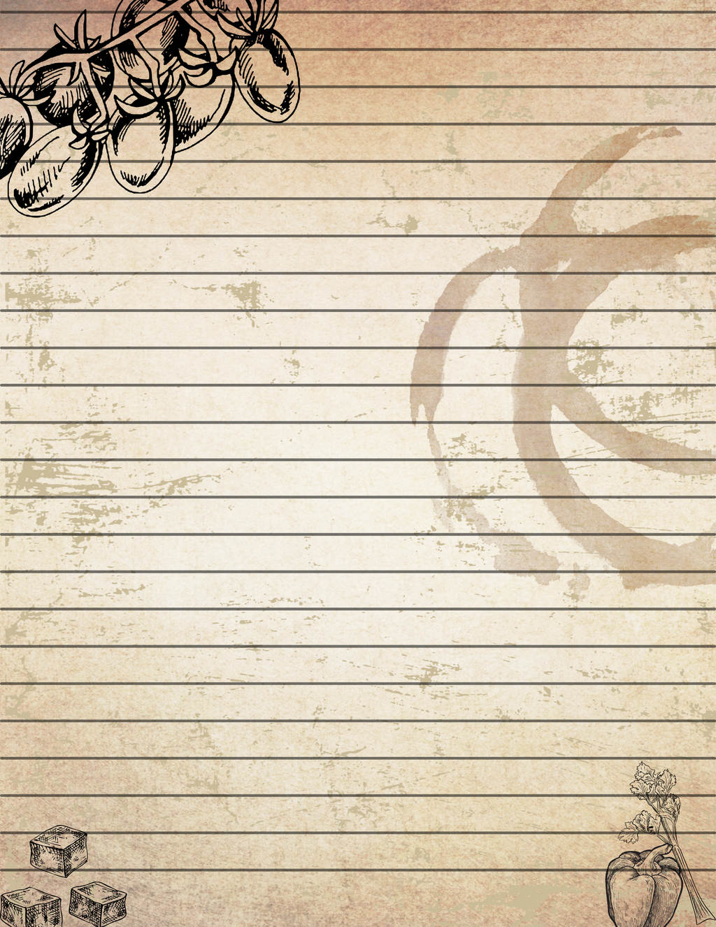 Blank Recipe & Cookbook Pages