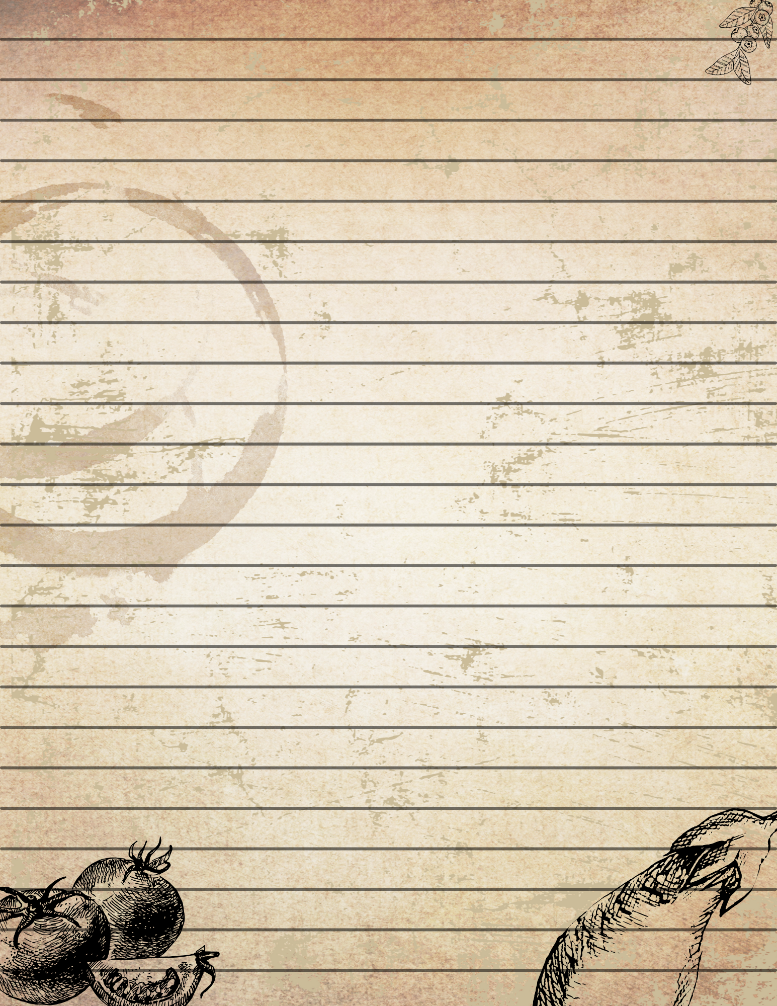 Blank Recipe & Cookbook Pages