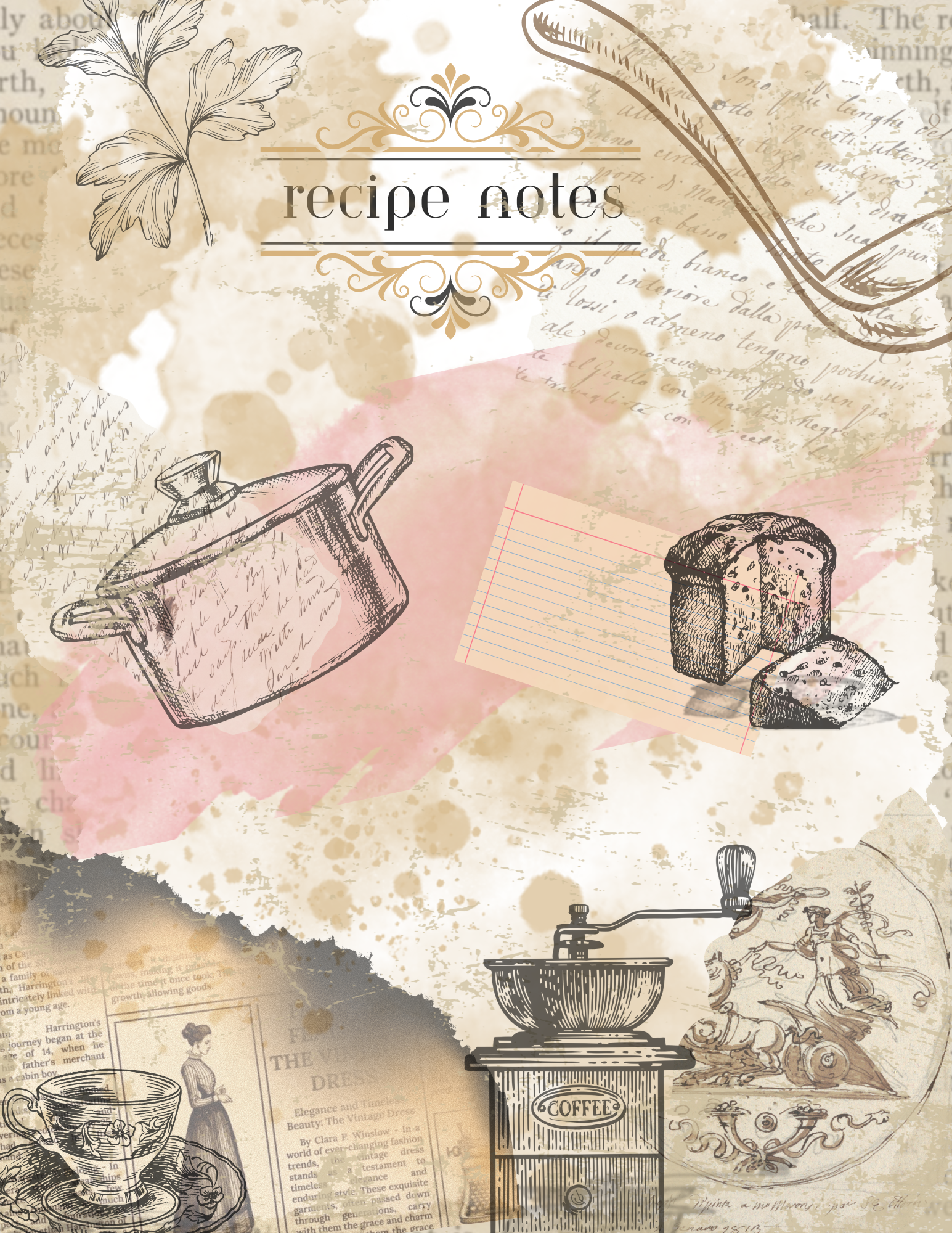 Blank Recipe & Cookbook Pages